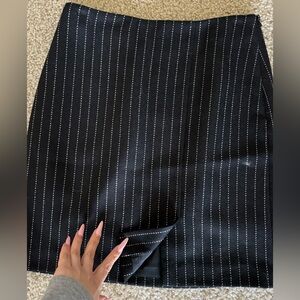 Banana Republic Black and White Striped Mini Skirt